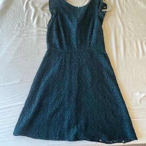 LOFT Elegant Teal Lace Dress